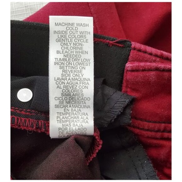 Democracy "Ab" Technology Red Ankle Jeans No-Gap Mid-Rise Sz 6 Parisian Chic - Picture 5 of 5